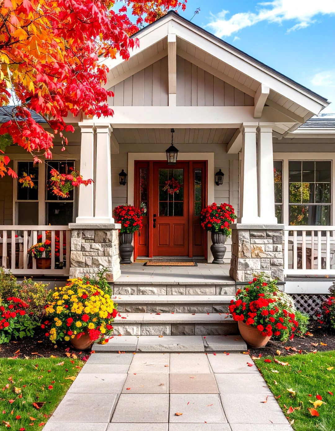 Tapered Square Column Porch Design - 24 Craftsman Style House Exterior Ideas