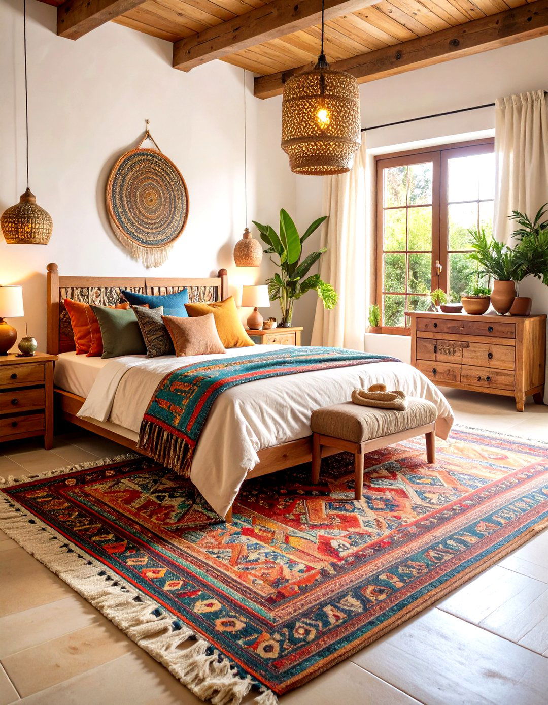 Tapestry Textile Bedroom - 24 Mediterranean Interior Design Ideas