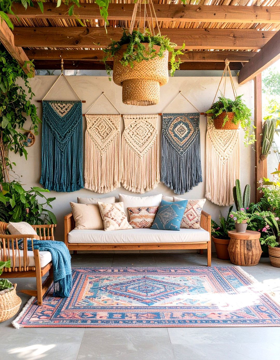 Tapestry Wall Art Gallery - 24 Boho Patio Ideas