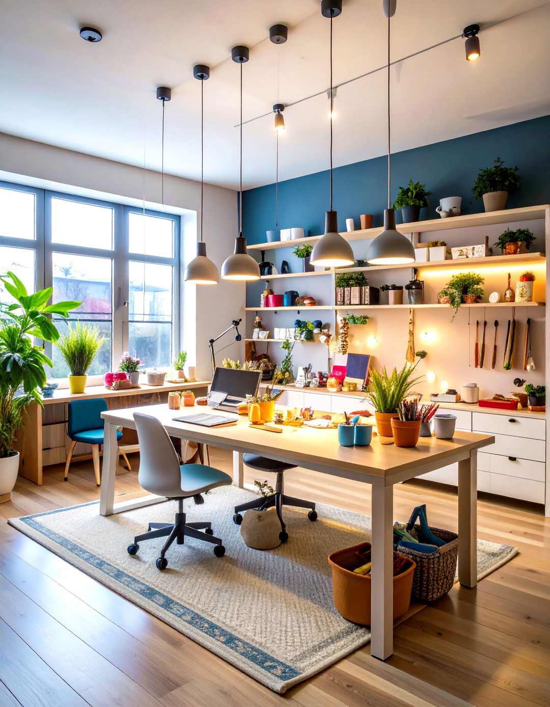Task Lighting Configuration - 24 Small Craft Room Ideas