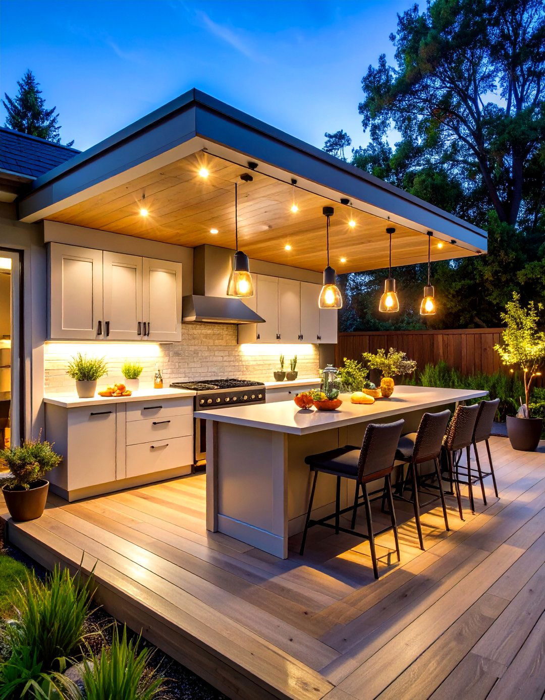 Task Lighting for Outdoor Kitchens - 24 Deck Lighting Ideas