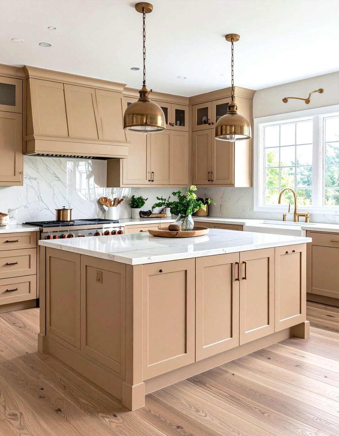 Taupe Kitchen with Bronze Hardware - 24 Kitchen Color Ideas