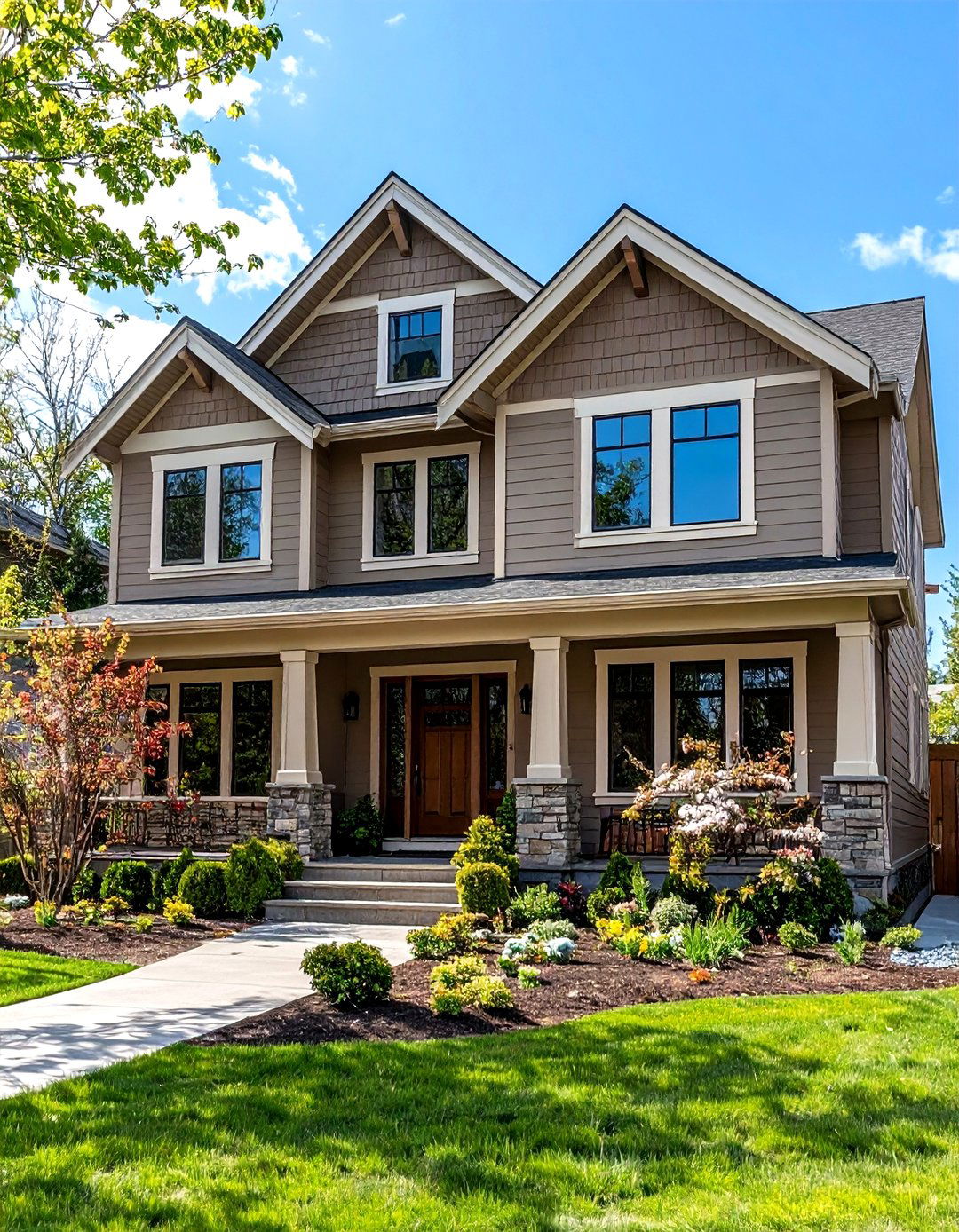 Taupe Neutral Refined Exterior - 24 Exterior House Colors & Inspiration