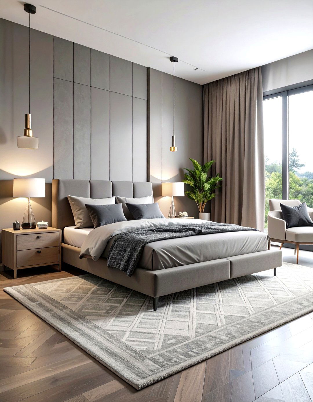 Taupe and Grey Modern Bedroom - 24 Neutral Bedroom Ideas