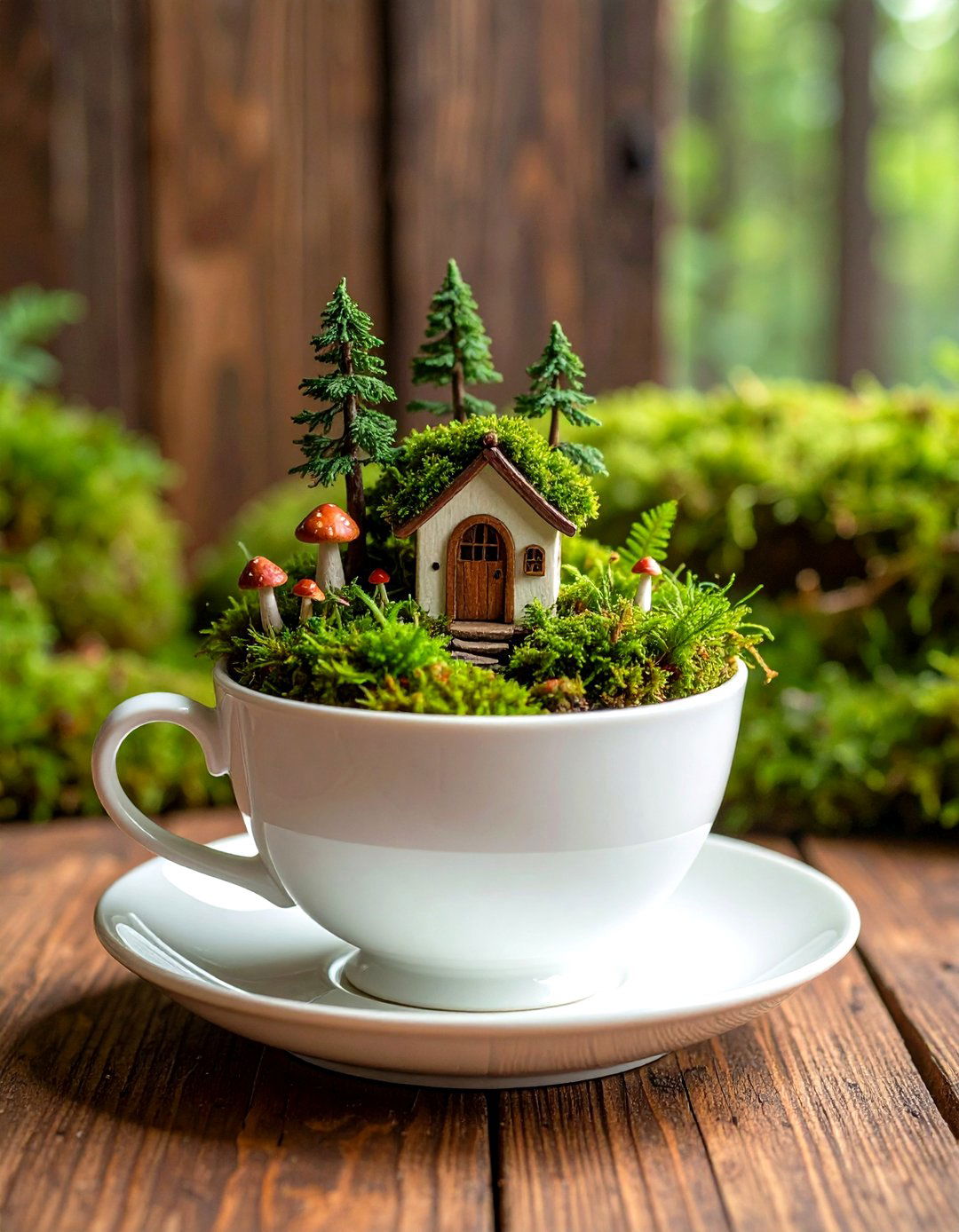 Teacup Enchanted Forest Scene - 24 Fairy Garden Ideas