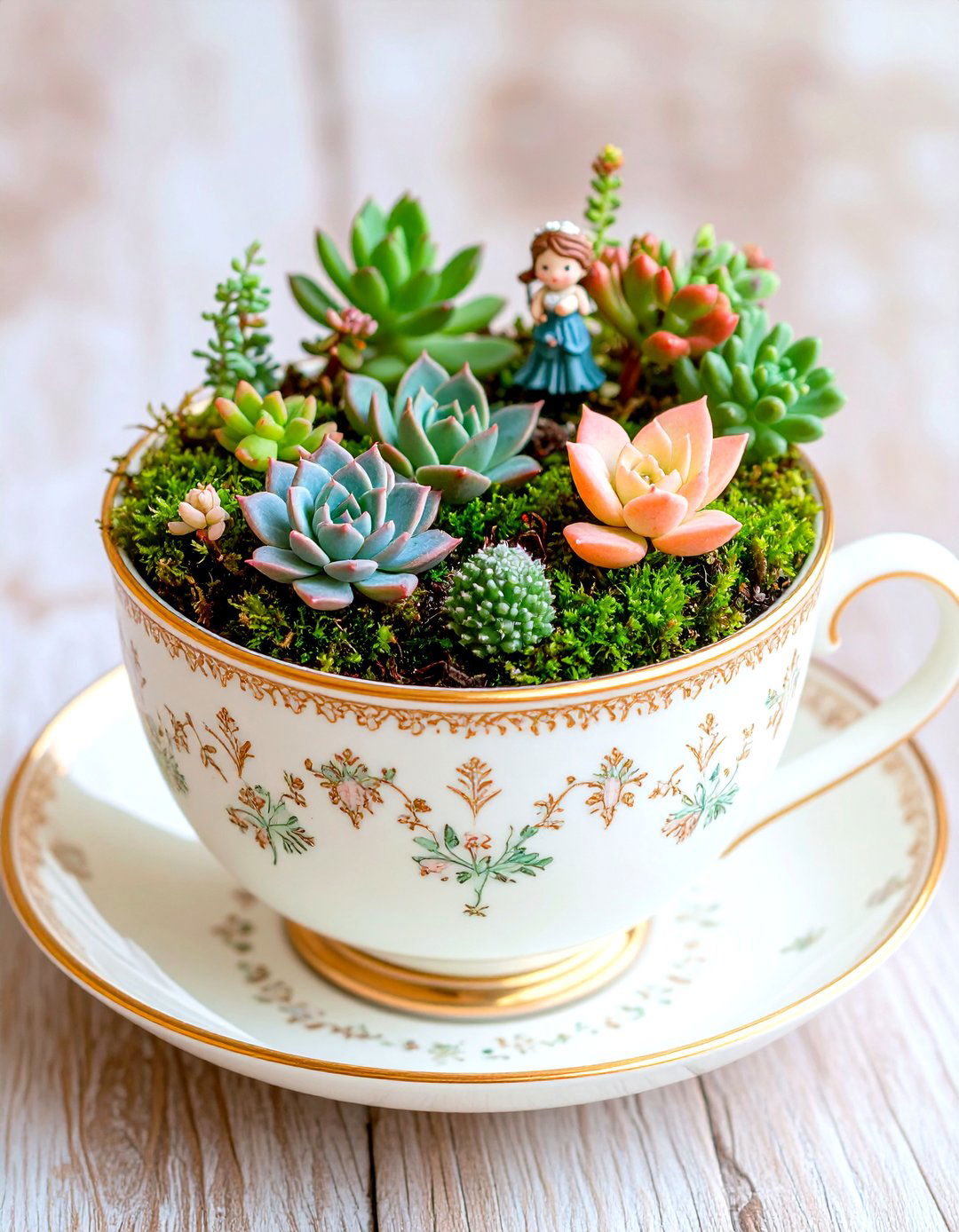 Teacup Miniature Fairy Garden - 24 Fairy Garden Container Ideas