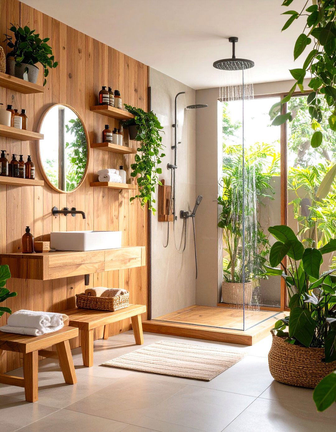 Teak Shower Furniture - 24 Shower Storage Ideas