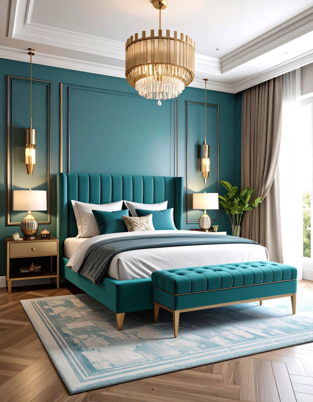 Teal Art Deco Bedroom Style - 24 Teal Bedroom Ideas