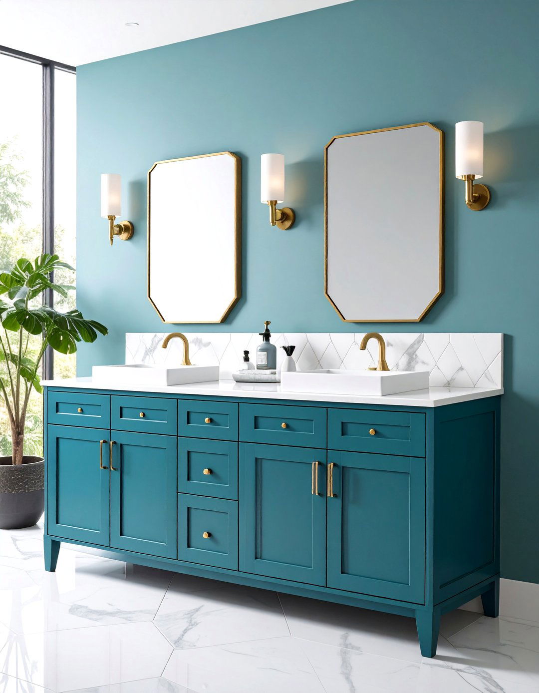Teal Blue Bathroom Oasis - 24 Blue Bathroom Ideas