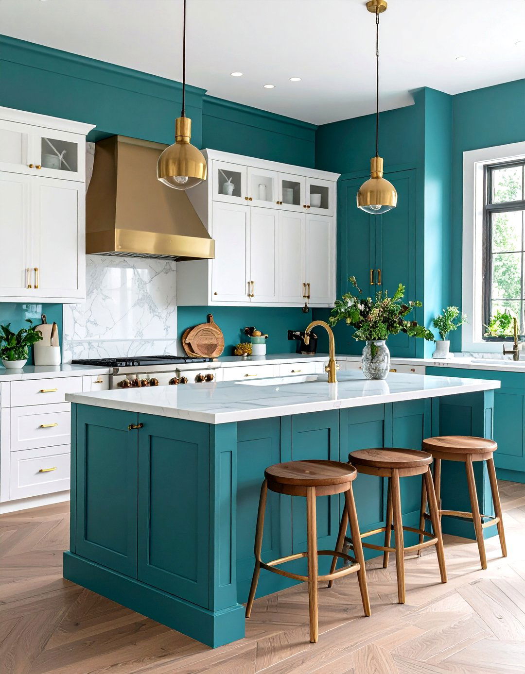 Teal Blue Kitchen Sophistication - 24 Accent Wall Colors