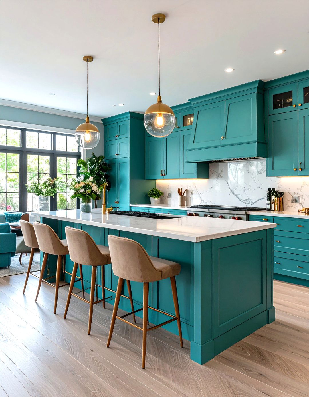 Teal Kitchen Bar and Entertainment Area - 24 Teal Kitchen Ideas