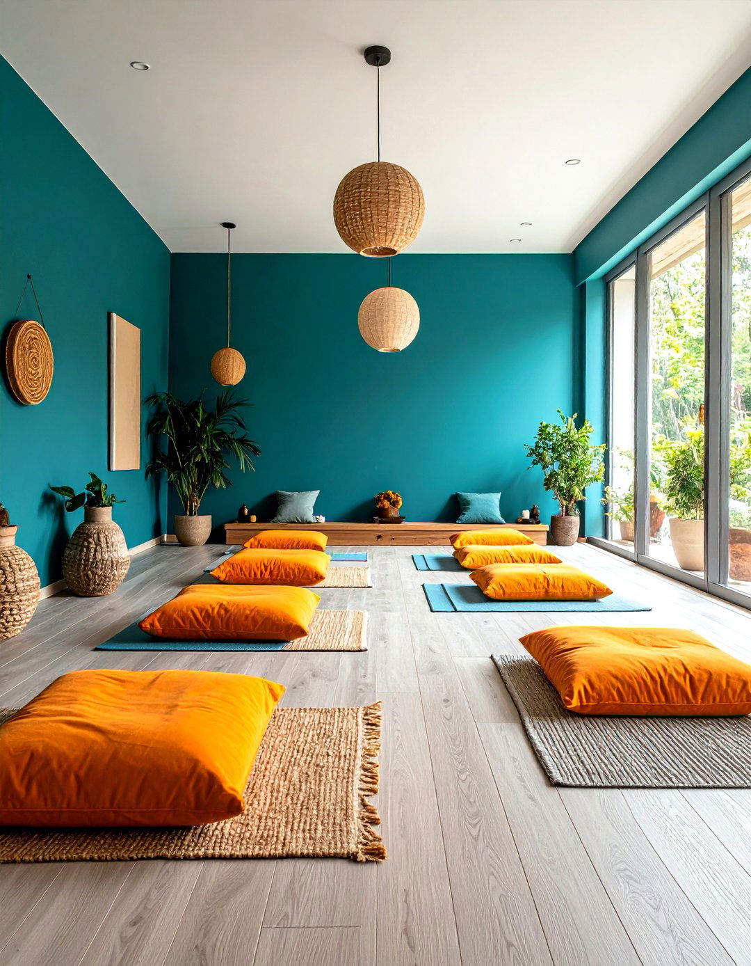 Teal Meditation Space Tranquility - 24 Teal and Orange Color Scheme for Your Rooms
