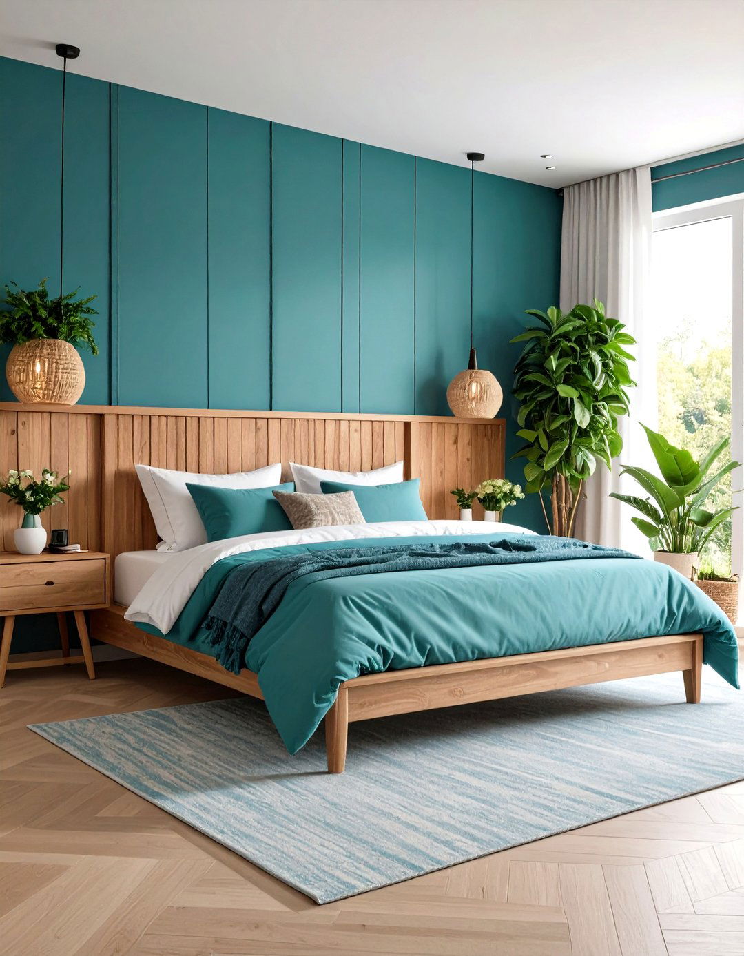 Teal Natural Elements Bedroom - 24 Teal Bedroom Ideas