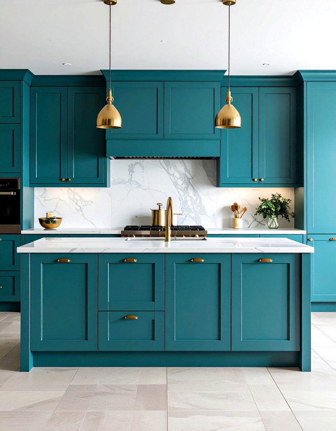 Teal Shaker Cabinet Kitchen - 24 Teal Kitchen Ideas