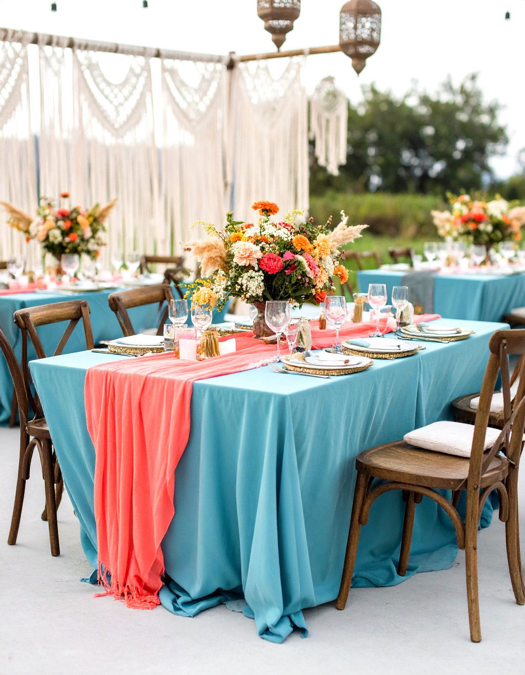 Teal and Coral Boho Wedding Theme - 24 Blue Wedding Theme Ideas