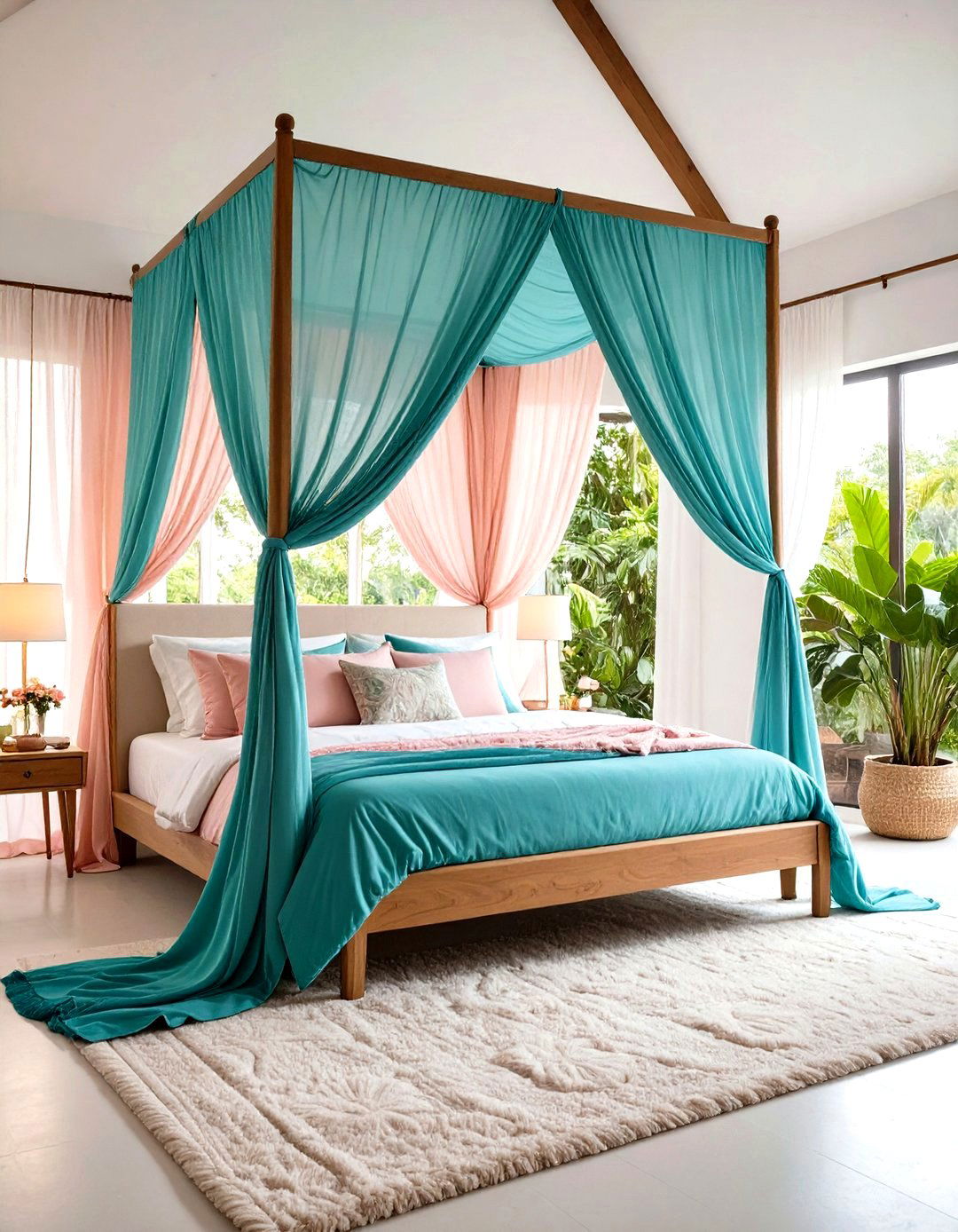 Teal and Pink Canopy Dreams - 24 Teal and Pink Bedroom Ideas