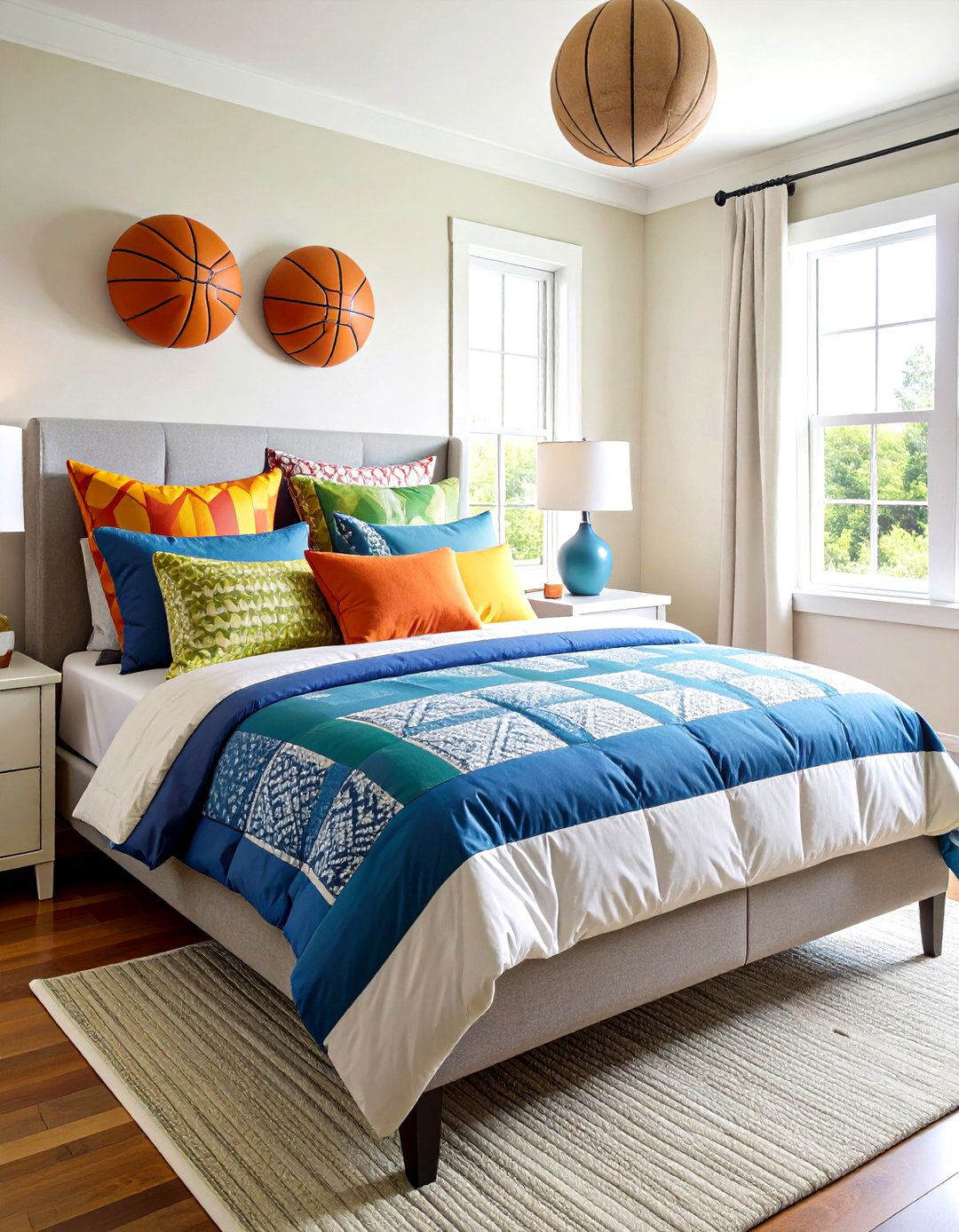 Team Color Bedding Schemes - 24 basketball room decor ideas