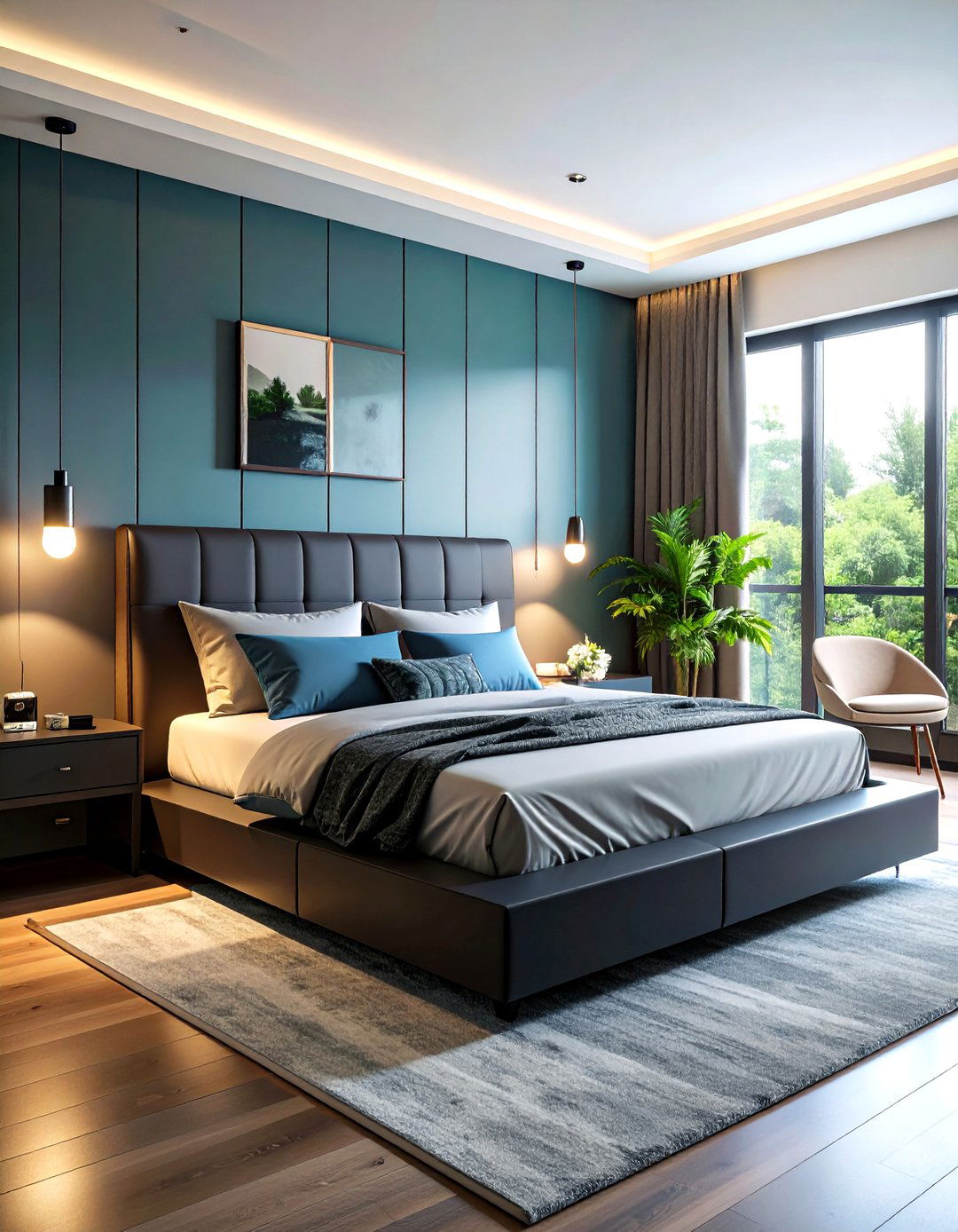 Tech Integrated Matte Black Modern Design - 24 Matte Black Bedroom Ideas