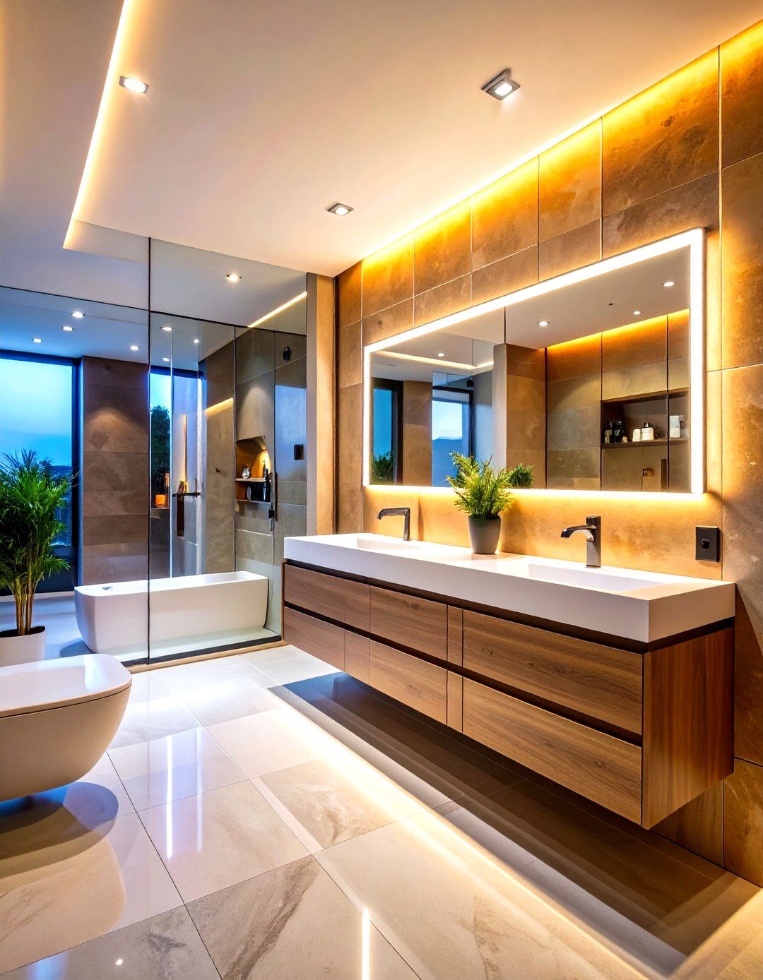 Tech Integrated Smart Bathroom - 24 Restaurant Bathroom Ideas