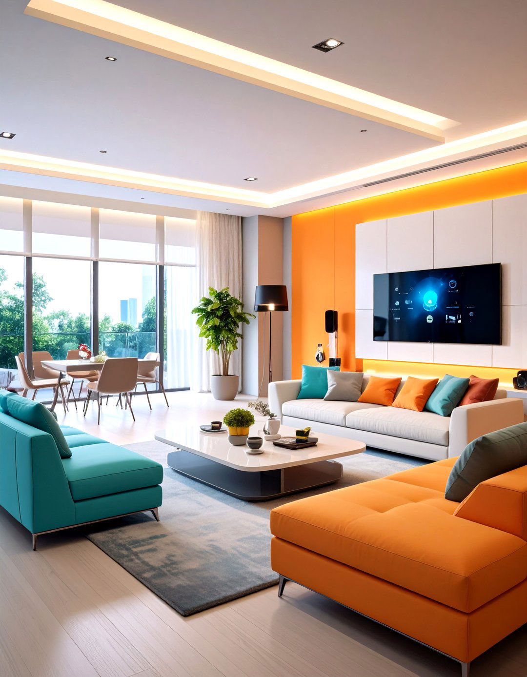 Tech Integrated Smart Living - 24 Large Living Room Ideas