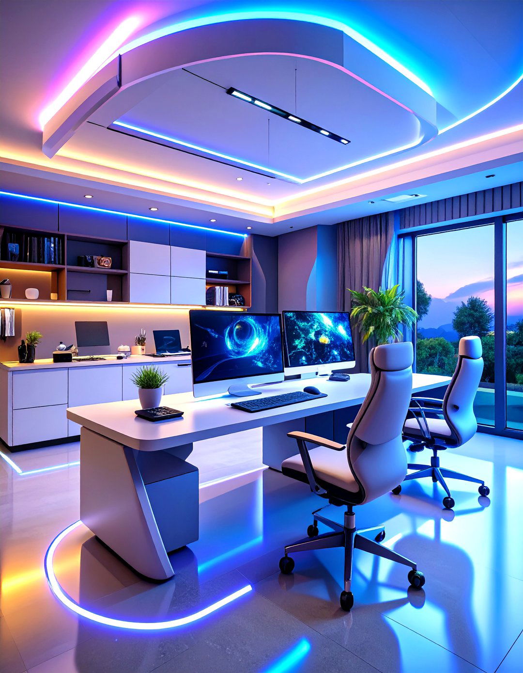 Tech Integrated Smart Workspace - 24 Desk Decor Ideas