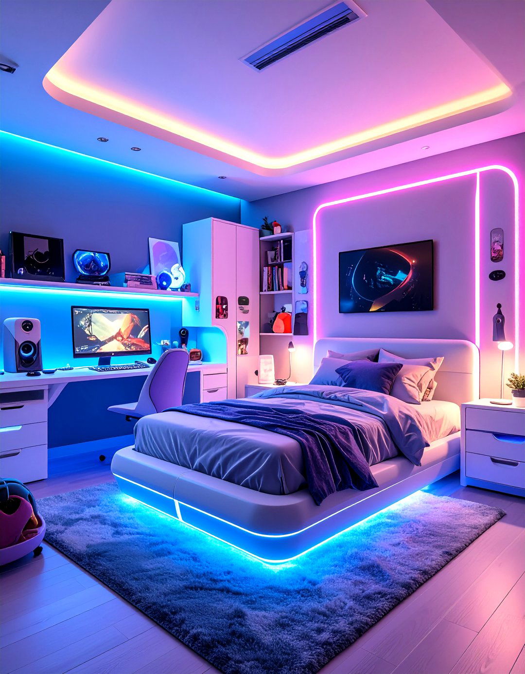 Tech Savvy Teen Bedroom with Smart Features - 24 Teen Bedroom Ideas