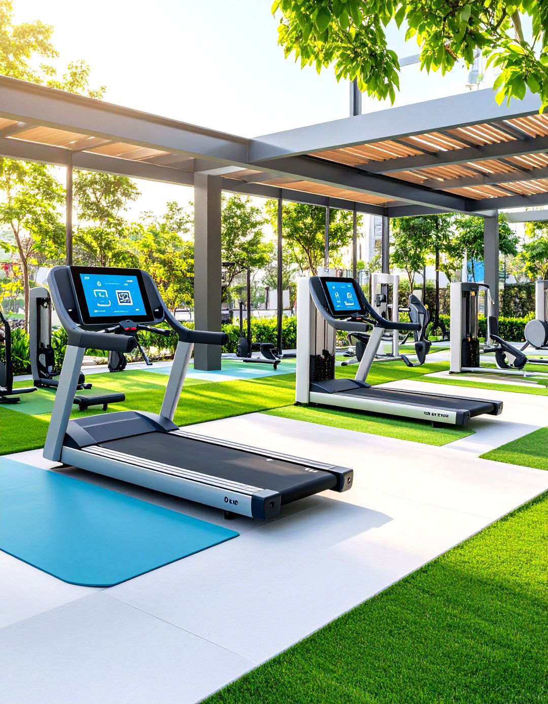 Technology Enhanced Smart Fitness Zone - 24 Outdoor Gym Ideas