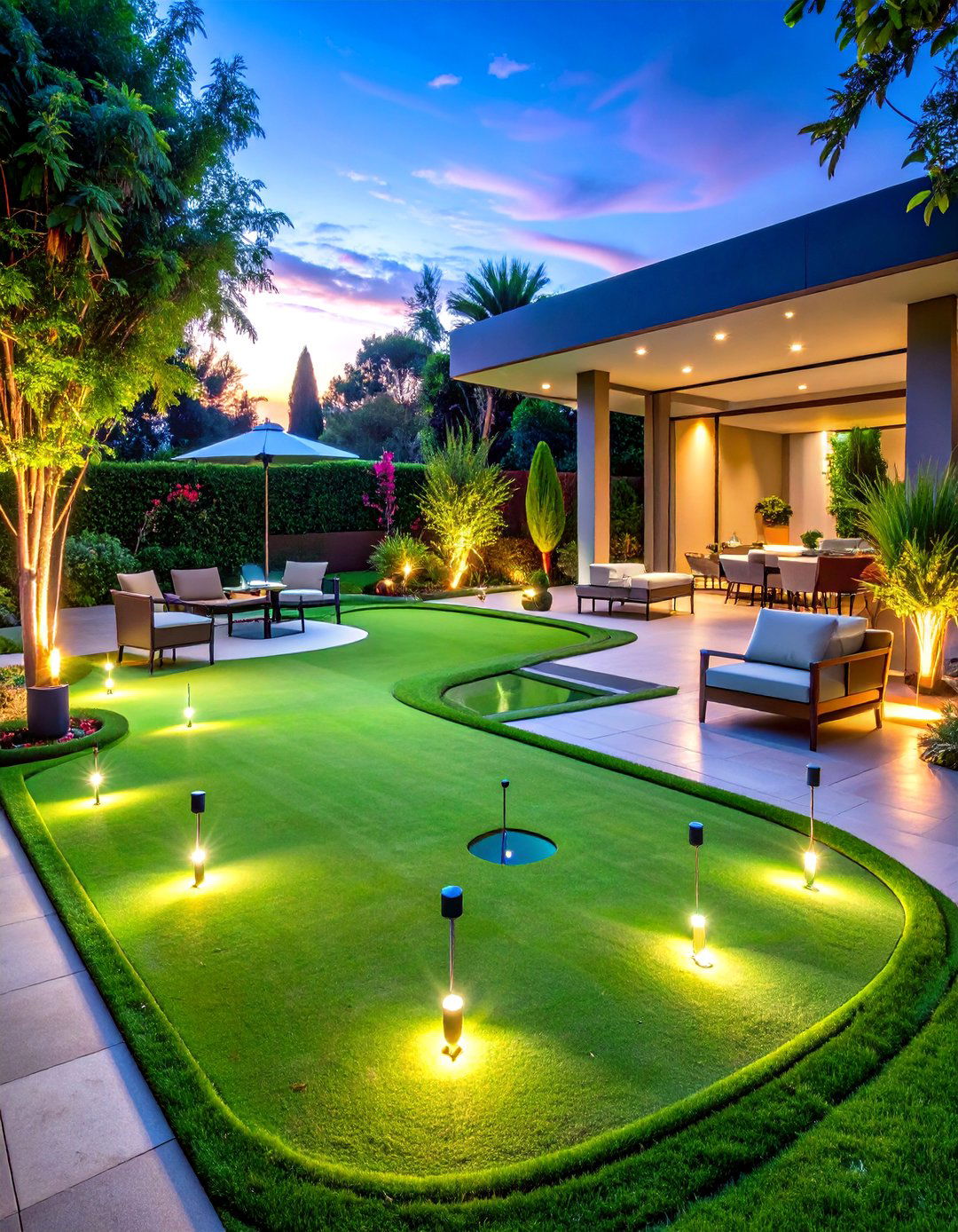 Technology Enhanced Smart Putting Green - 24 Backyard Putting Green Ideas