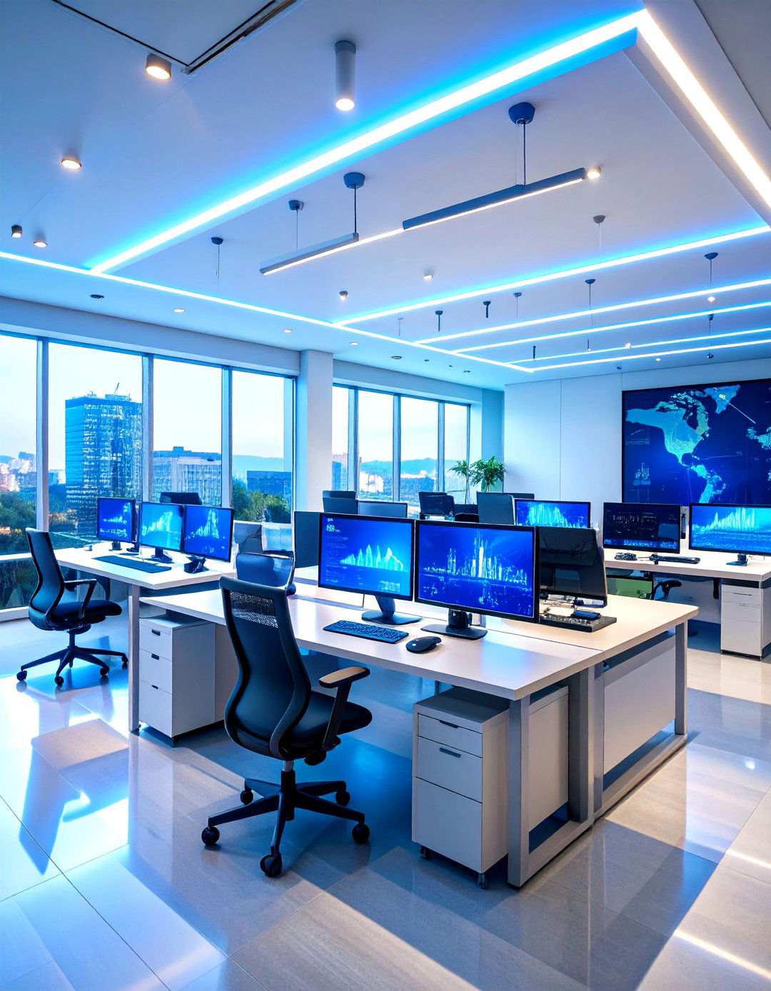 Technology Forward Smart Office - 24 Home Office for Couples Ideas and Designs