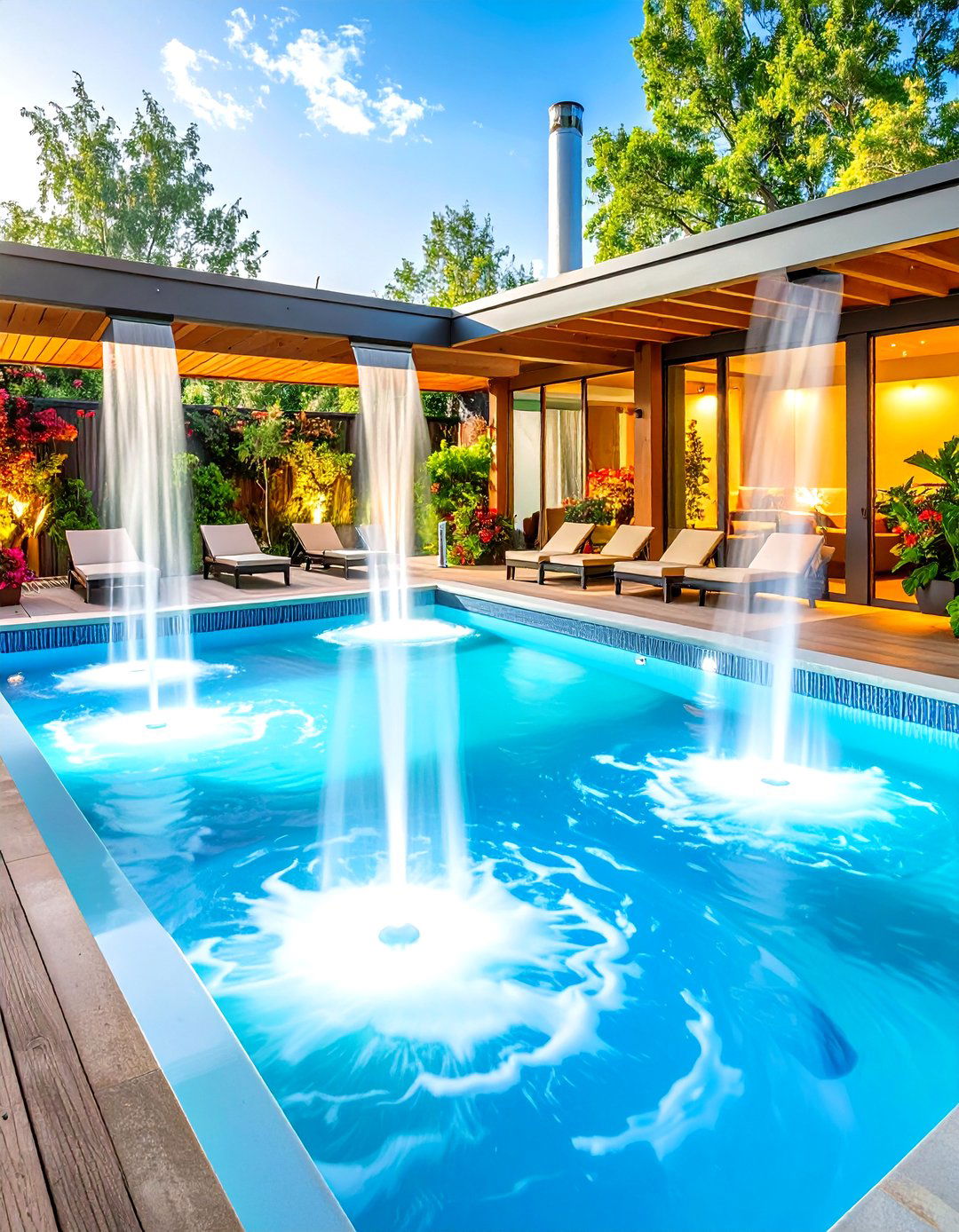 Temperature Controlled Water Systems - 24 Pool Fountain Ideas