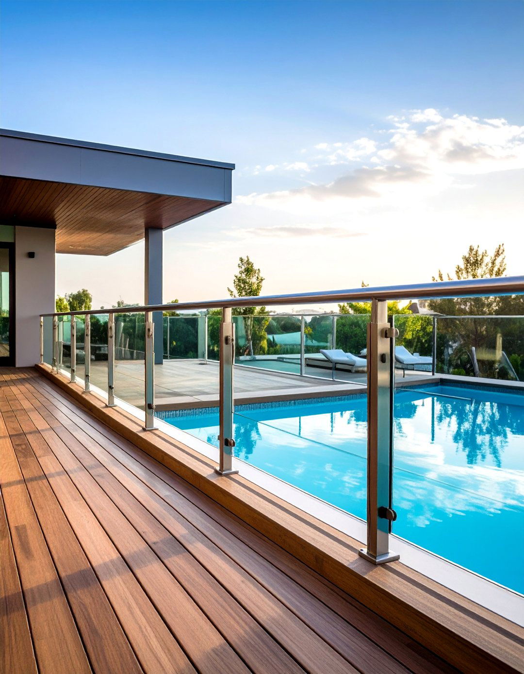 Tempered Glass and Stainless Steel Pool Railings - 24 Pool Deck Railing Ideas