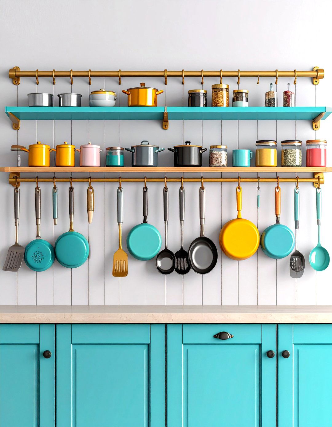 Tension Rod Dividers - 24 Pots and Pans Storage Ideas