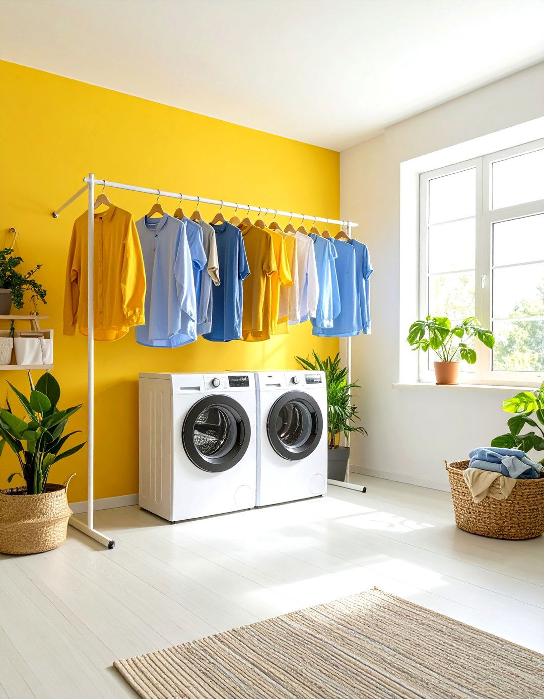 Tension Rod Drying System - 24 Laundry Room Drying Rack Ideas
