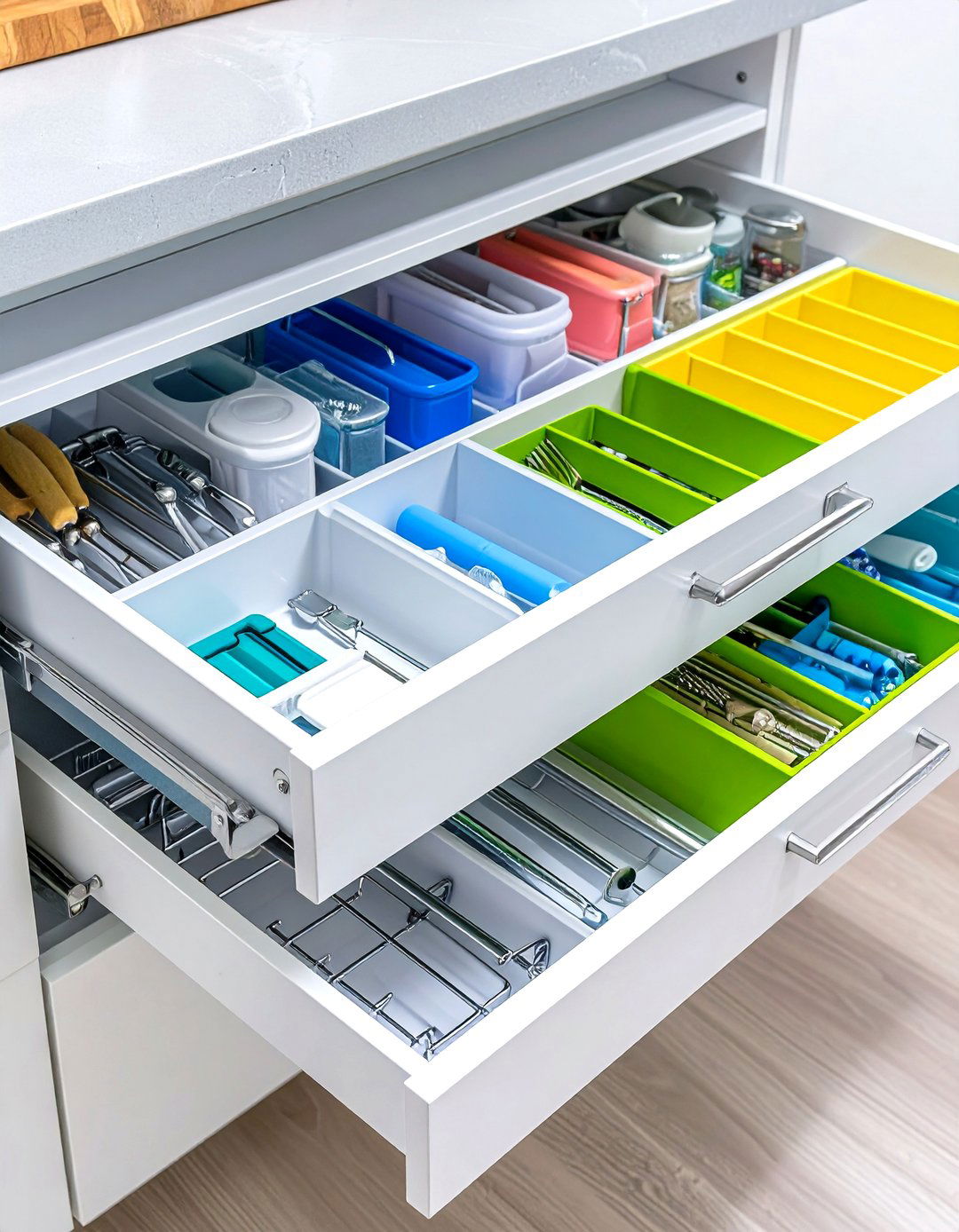 Tension Rod Lid Management - 24 Tupperware Organization Ideas