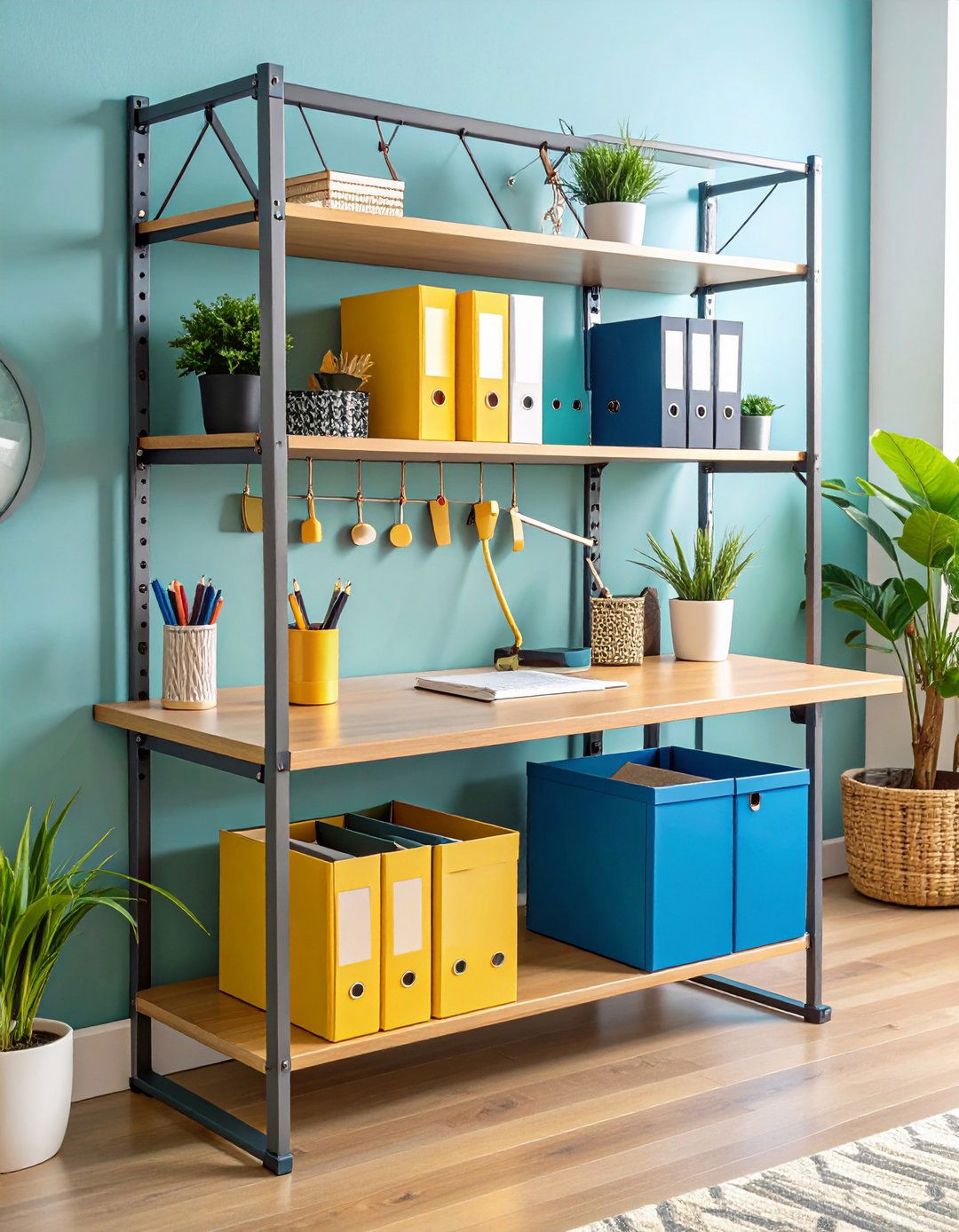 Tension Rod Organization System - 24 Budget Home Office Ideas
