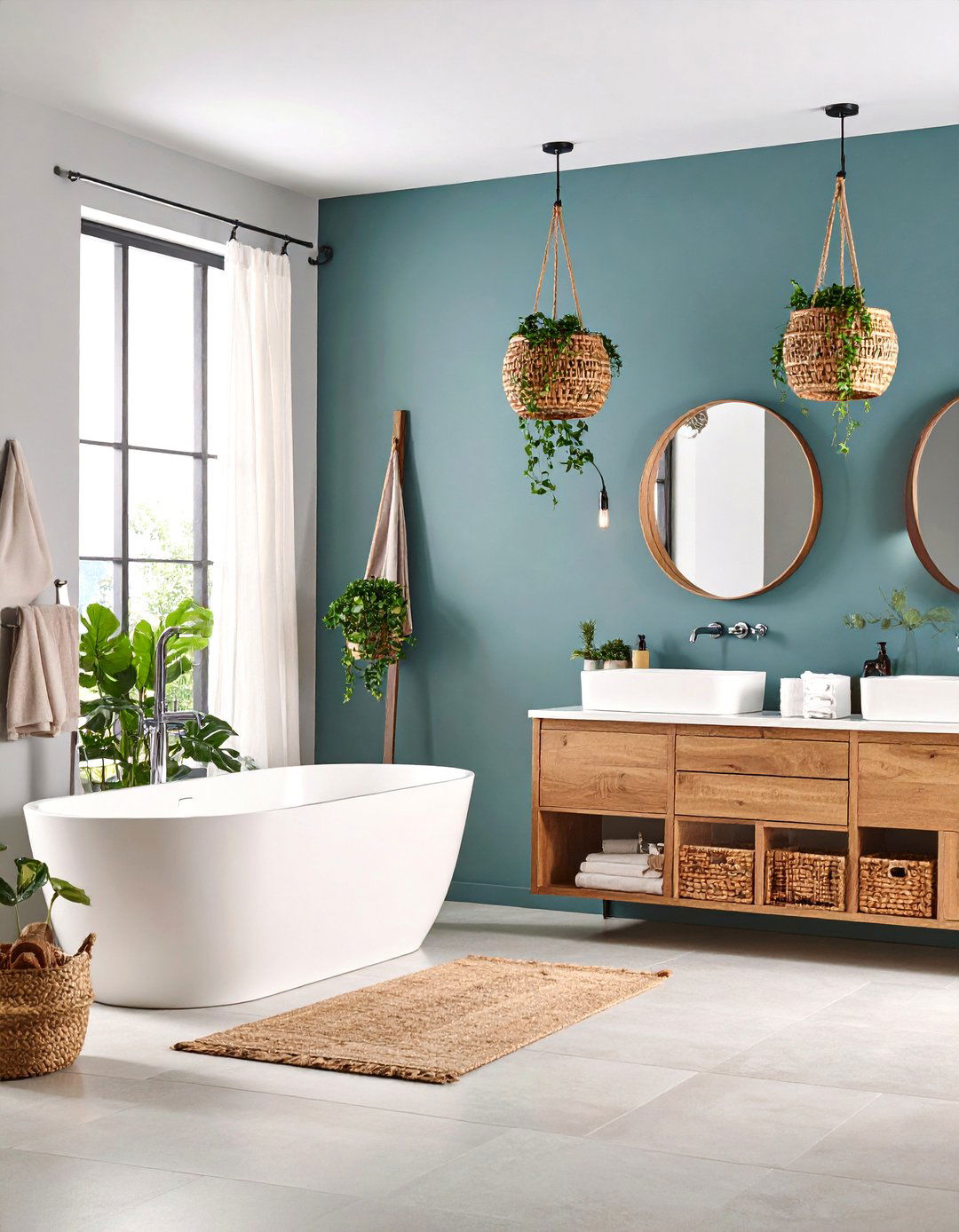 Tension Rod Systems with Hanging Storage - 24 Bathroom Organization Ideas