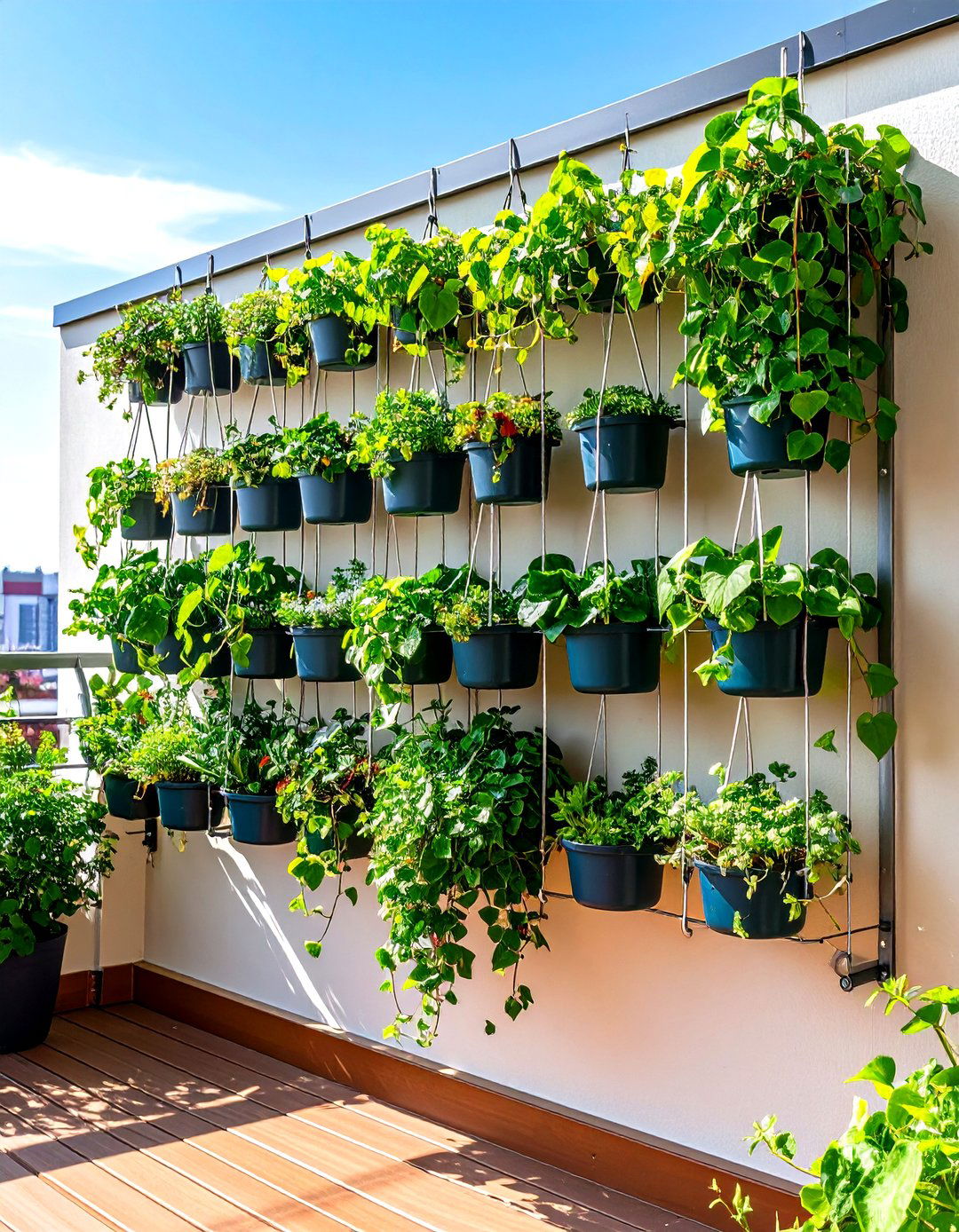 Tension Wire Plant Systems - 24 Balcony Privacy Ideas