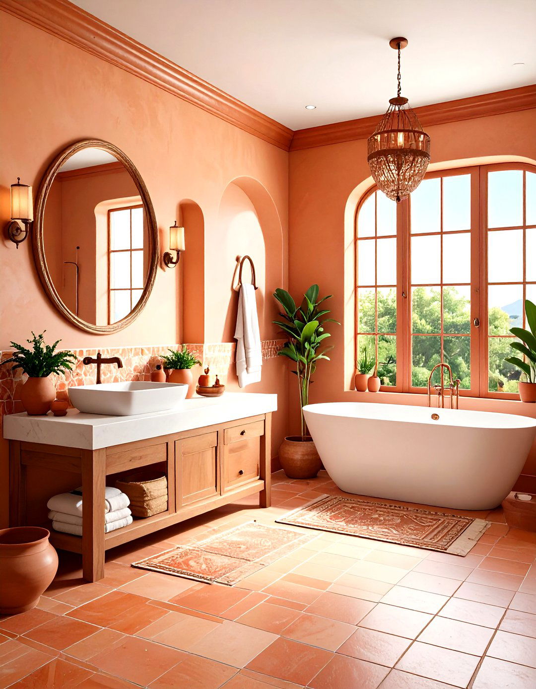 Terra Cotta Color Palette Bathroom - 24 Mexican Bathroom Ideas