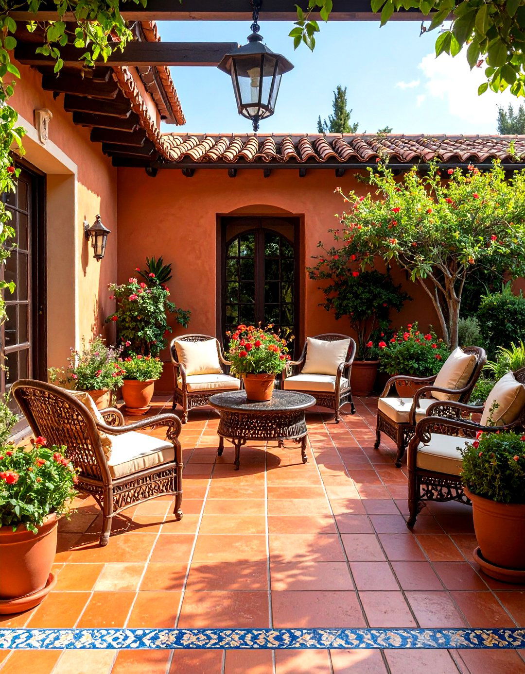 Terra Cotta Floor Tile Patio Design - 24 spanish bungalow exterior ideas