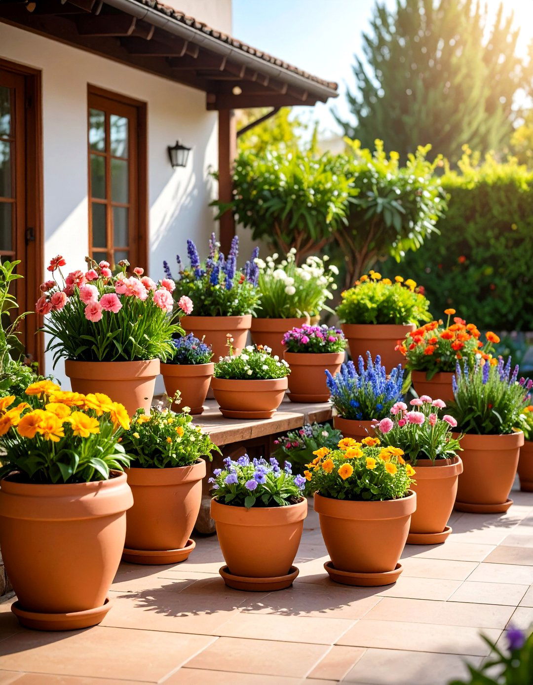 Terra Cotta Planter Gardens - 24 Spring Decor Ideas