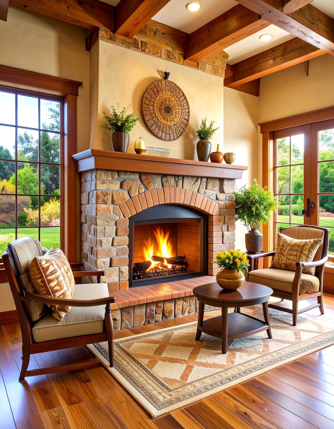 Terra Cotta Tile Fireplace - 24 Craftsman-style Fireplace Ideas