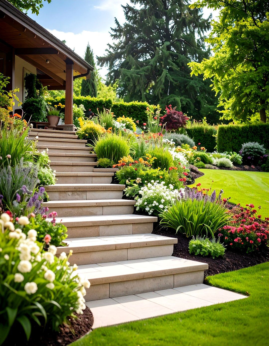 Terraced Garden Patio Steps - 24 Patio Steps Ideas