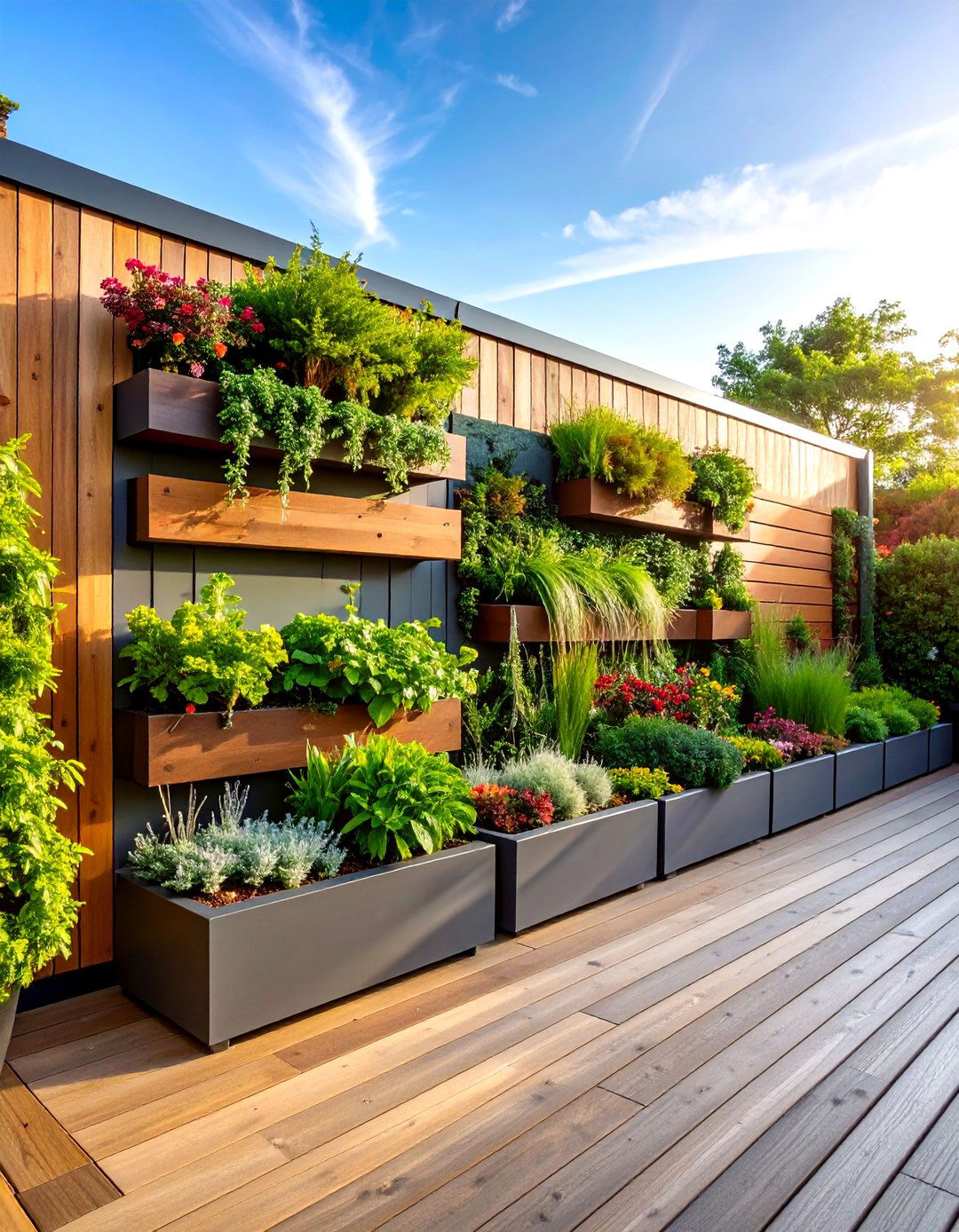 Terraced Plant Wall Systems - 24 Deck Privacy Ideas