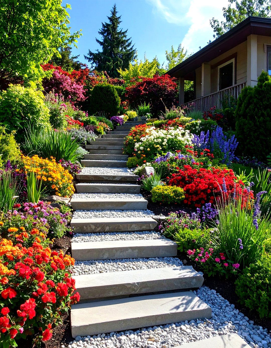 Terraced Slope Garden - 24 Gravel Garden Ideas