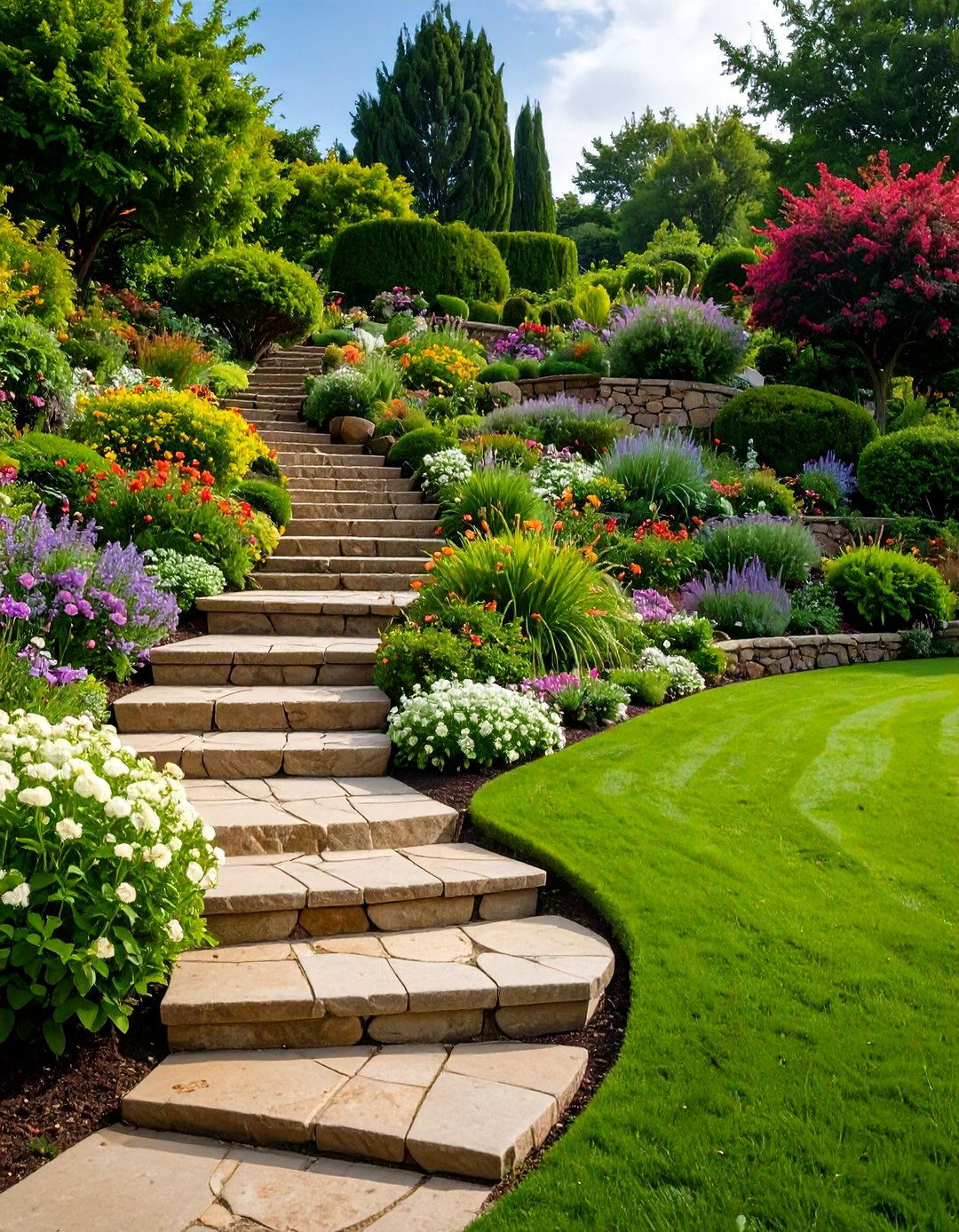 Terraced Slope Garden - 24 Formal Garden Ideas