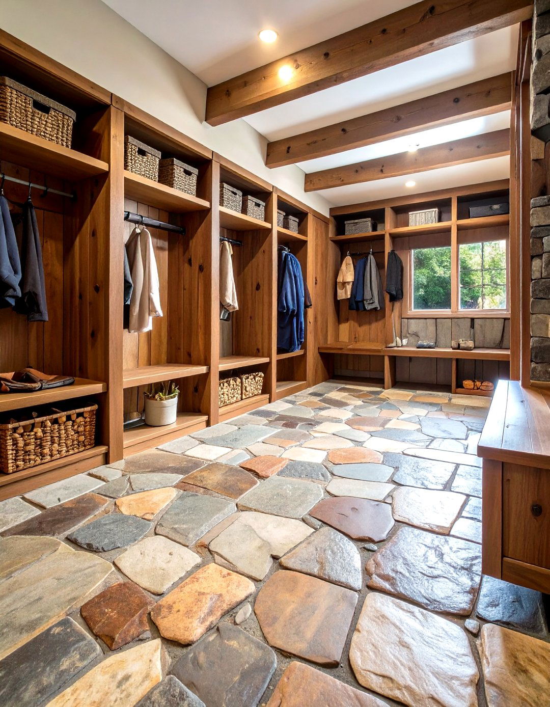 Terraced Stone Patterns - 24 Mudroom Tile Floor Ideas