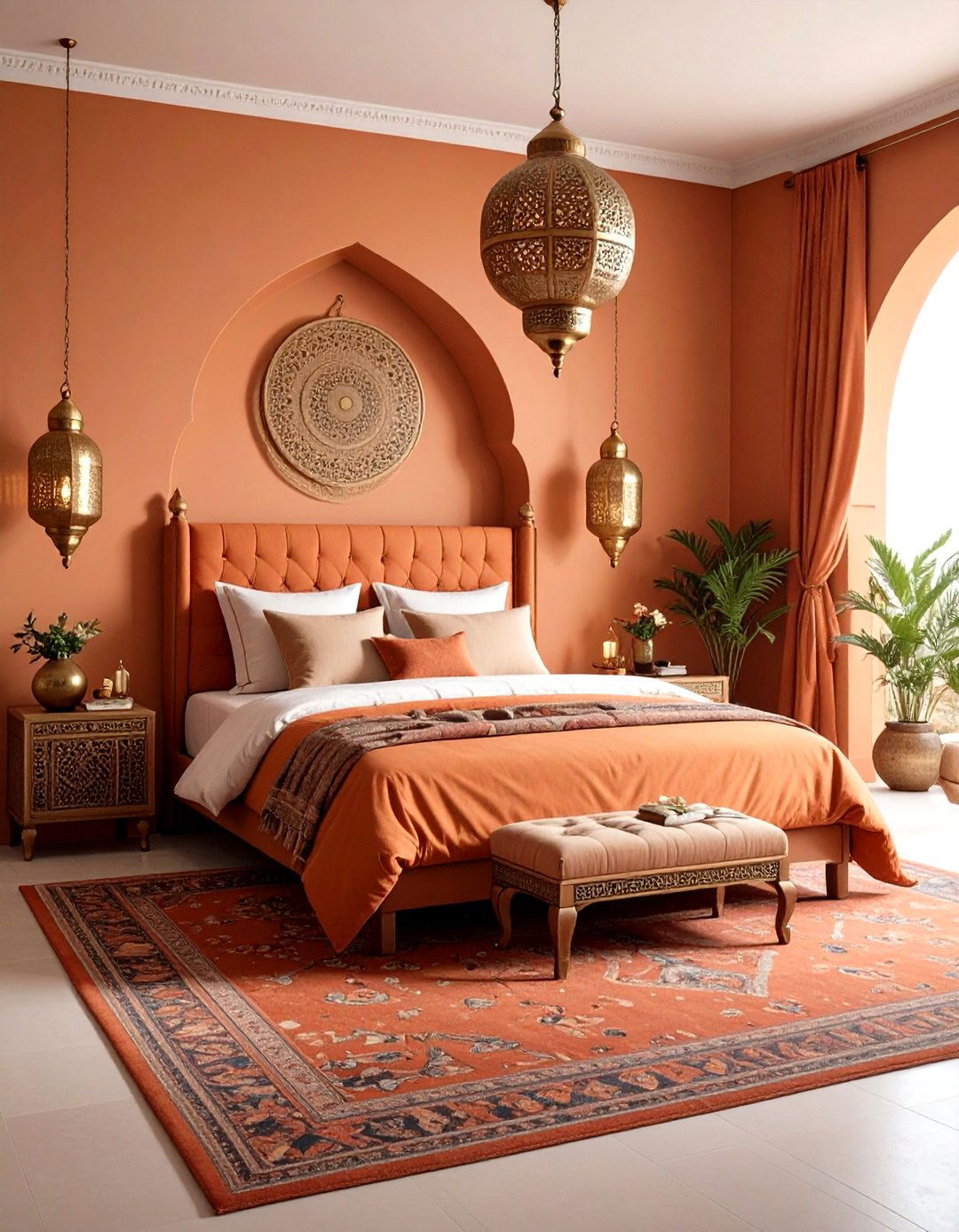 Terracotta Bedroom with Moroccan Influence - 24 Terracotta Bedroom Ideas