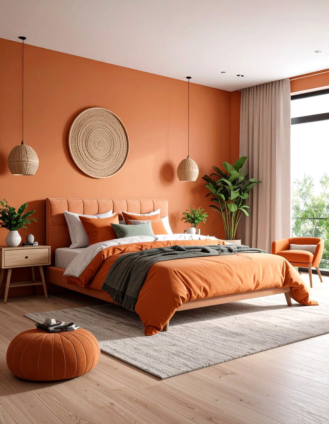 Terracotta Bedroom with Seasonal Transition Pieces - 24 Terracotta Bedroom Ideas