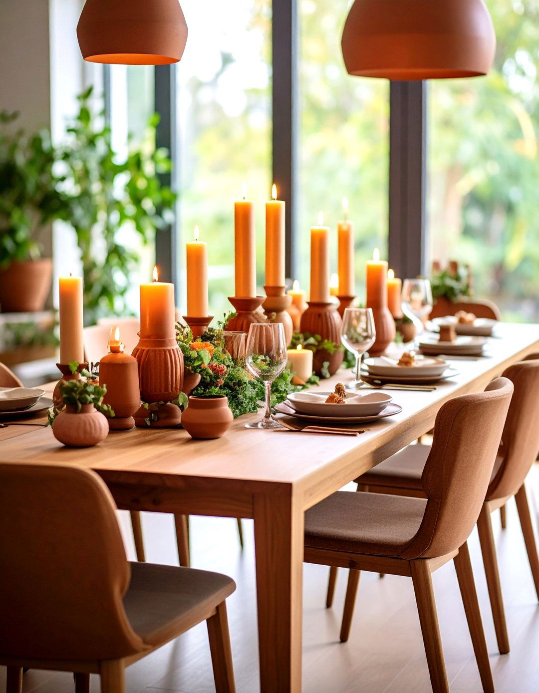 Terracotta Candlestick Holders - 24 terracotta home decor ideas