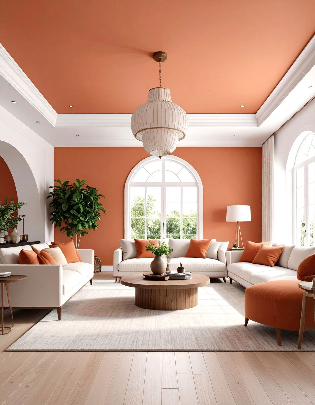 Terracotta Ceiling Paint Treatment - 24 terracotta living room ideas